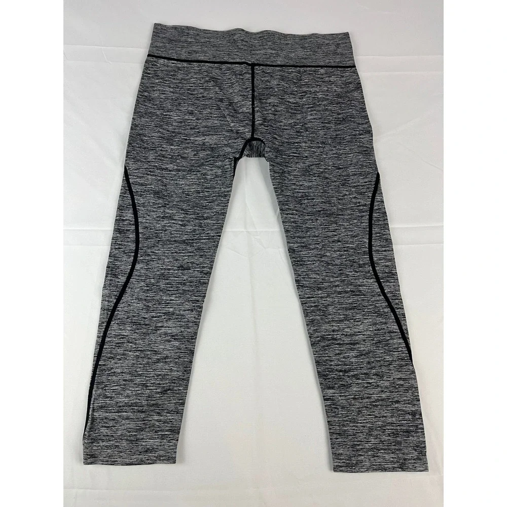 Kathy Capri Plus Leggings Grey Heathered Black Trim Activewear‎ Pants 2X3X